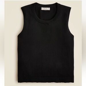 NWT! J.Crew Black Sweater shell in premium ultra-fine cotton blend.Women’s small